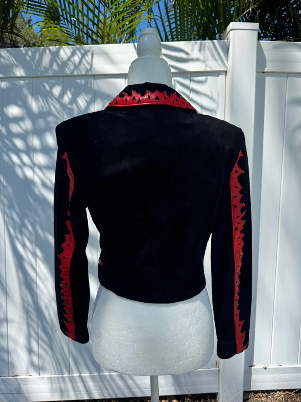 Michael Hoban Black Velvet Blazer with Red Trim - Picture 7 of 10